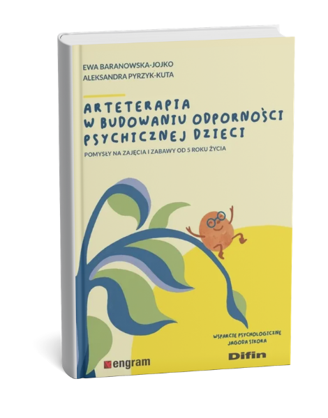 Sprawdź książkę o arteterapii dla dzieci Okładka książki Arteterapia w budowaniu odporności psychicznej dzieci - pomysły na zajęcia od 5 roku życia