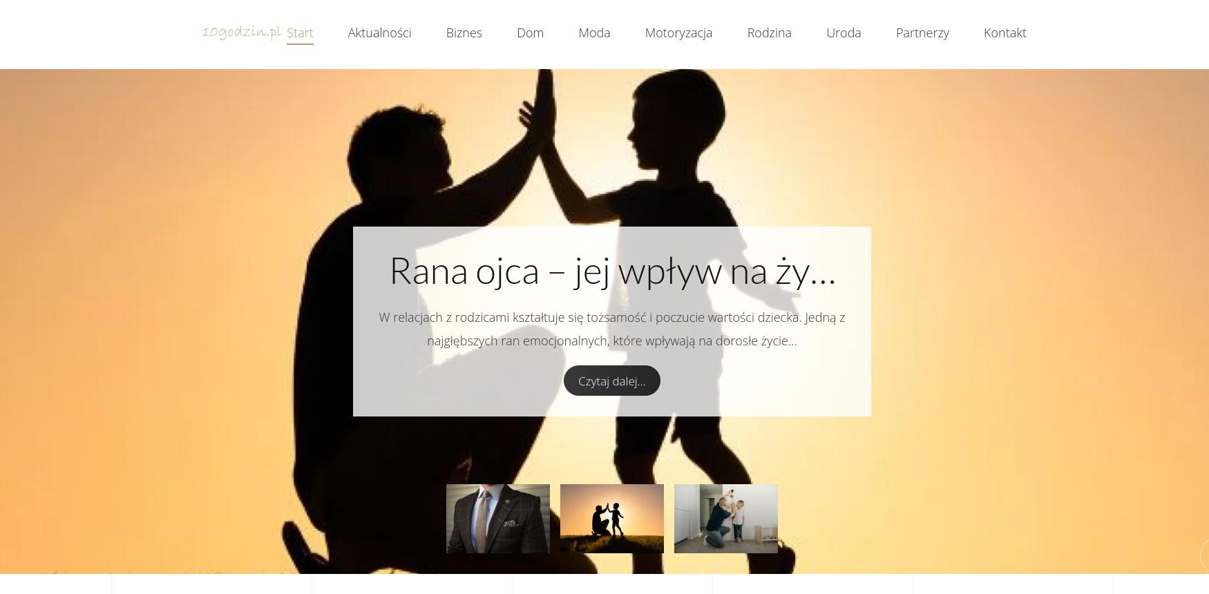 Zrzut ekranu witryny przedstawiający 3 ostatnie wpisy blogowe.